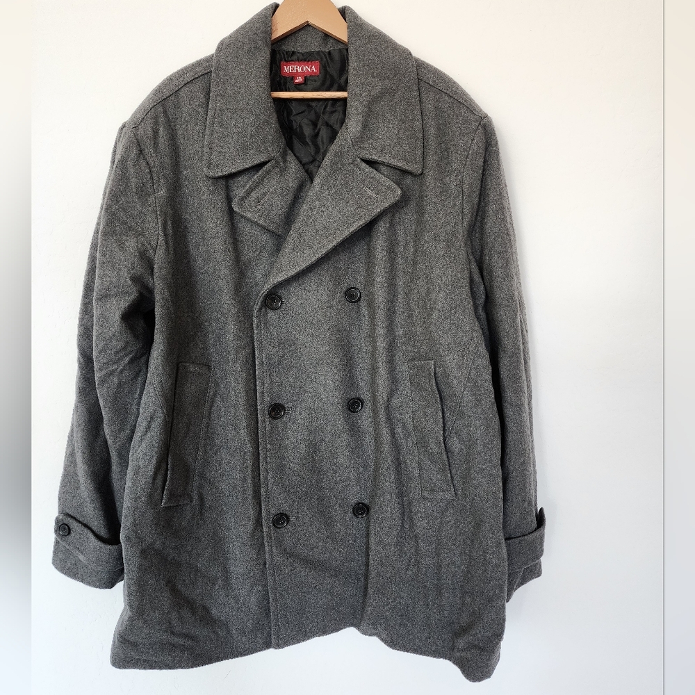 Merona Gray Men's Peacoat, XXL